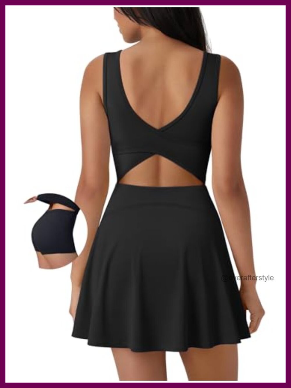 Tennis Dress with Shorts Underneath 2-in-1 Athletic Golf Dress Built-in Bra